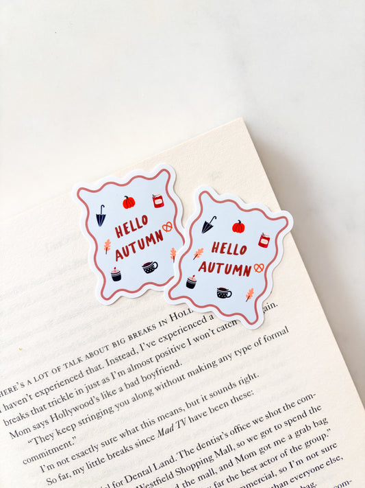 Hello Autumn Sticker | Fall Girly