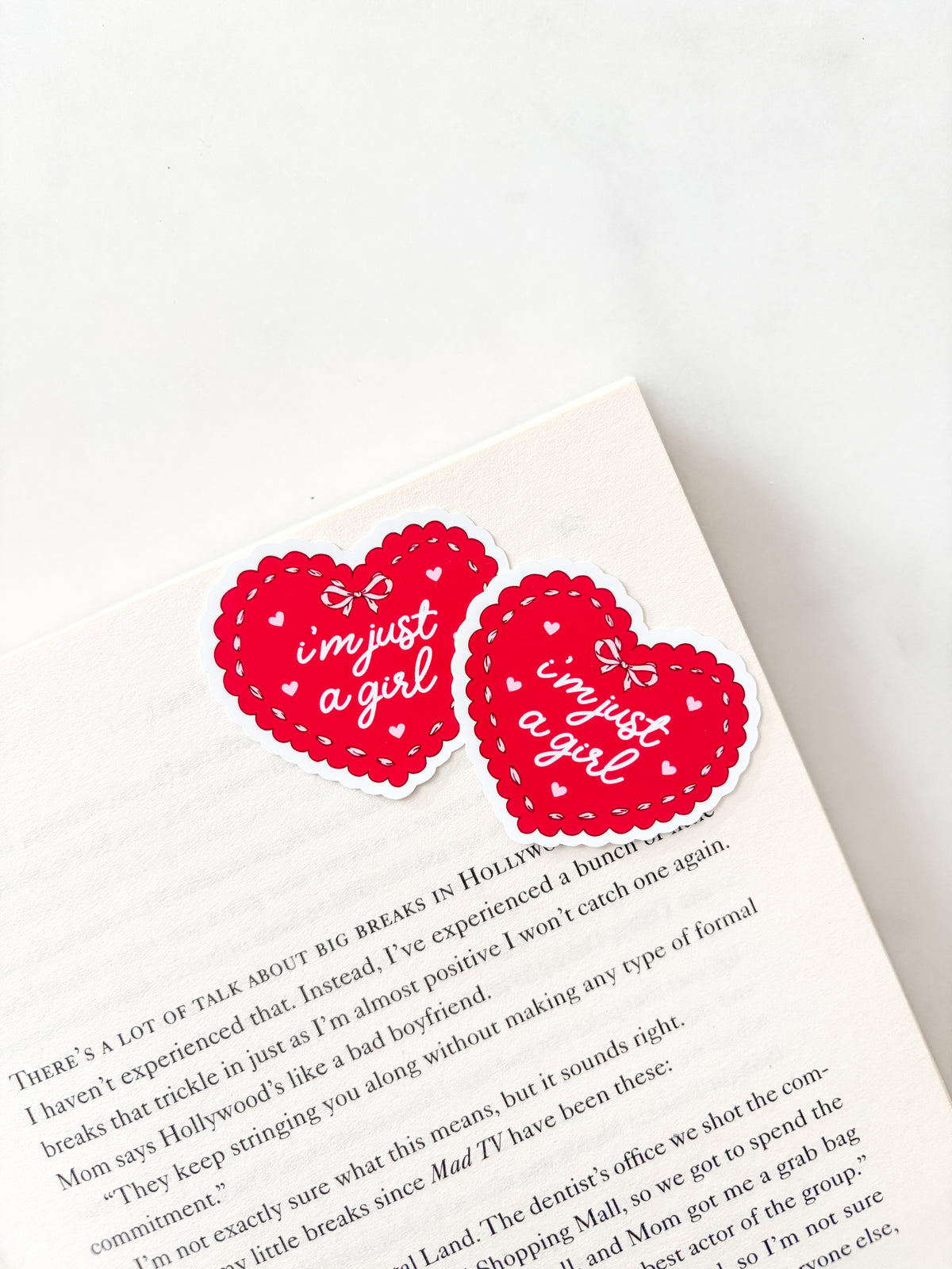 I'm Just A Girl Heart Sticker | Journal Sticker