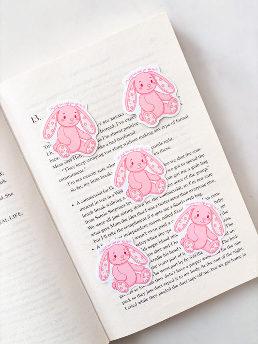 Too Soft For It All Bunny Plushie Sticker | Cute Sticker