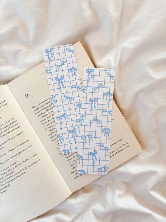 Sweet Blue Coquette Bows Bookmark