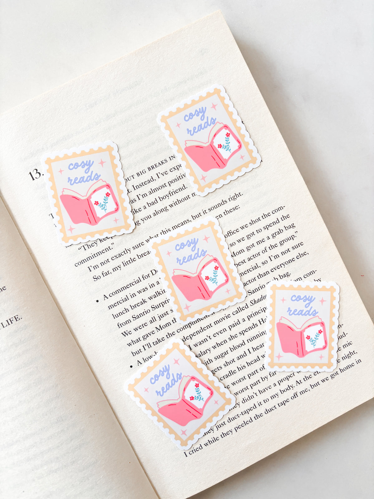 Cosy Reads Yellow Stamp Sticker | Fall Sticker