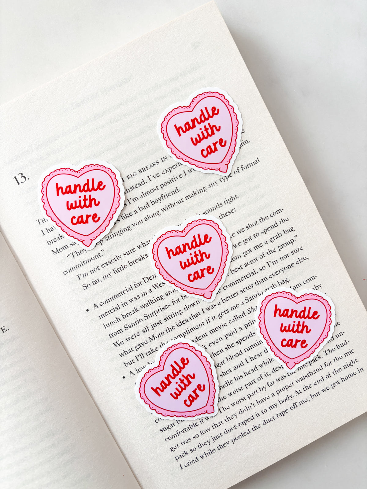 Handle With Care Heart Sticker | Journal Sticker