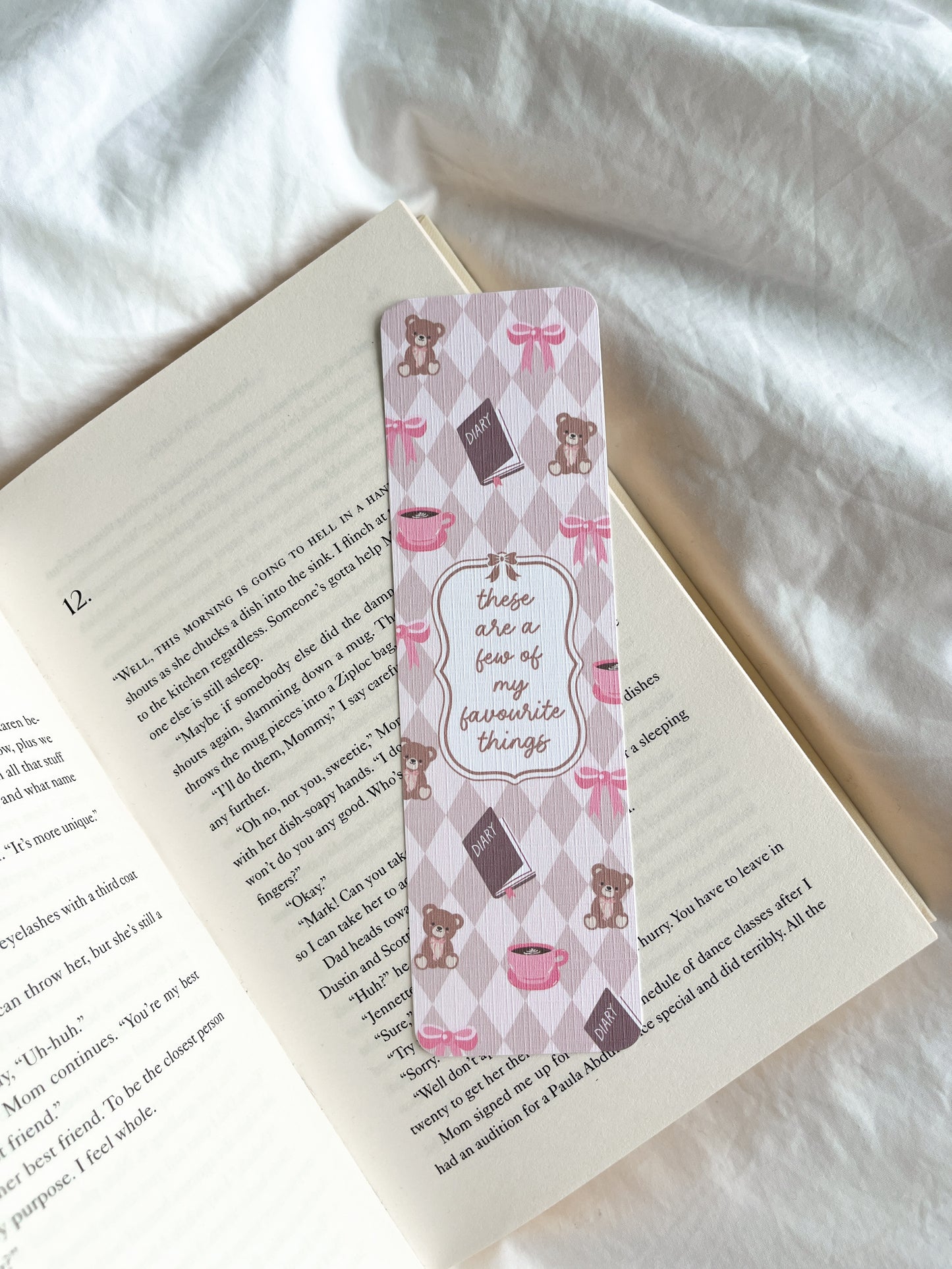 My Favourite Things Bookmark | Girly Romantic Bookmark