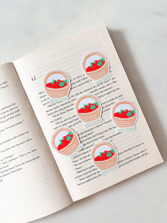 Strawberry Basket Sticker | Cute Strawberries Sticker