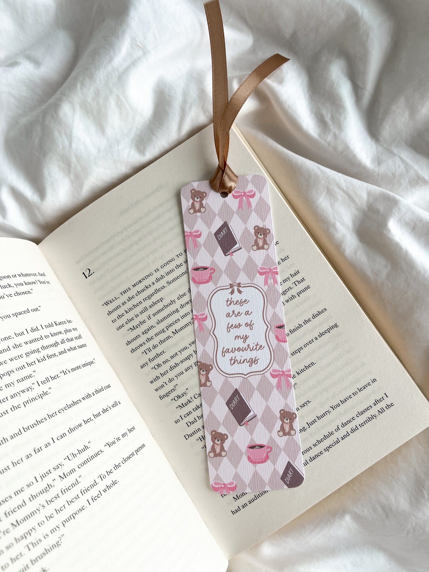 My Favourite Things Bookmark | Girly Romantic Bookmark