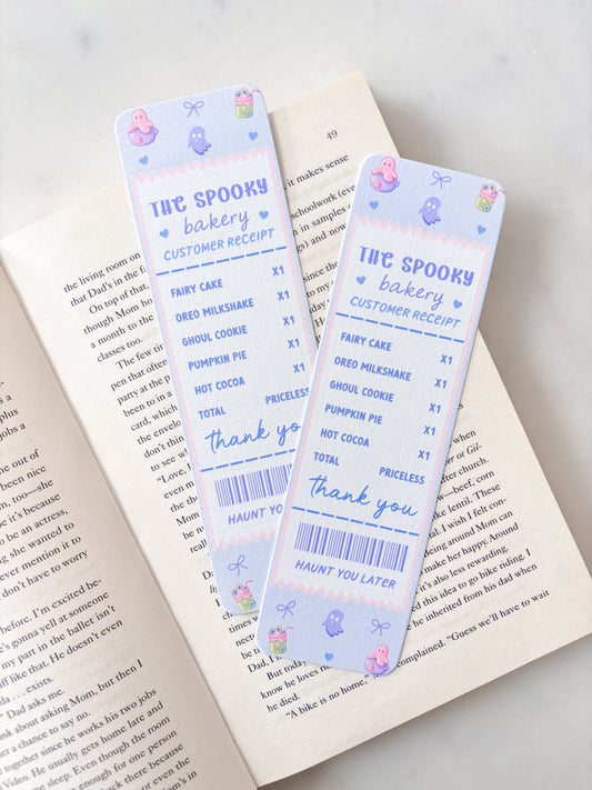 The Spooky Bakery Shop Receipt Bookmark | Spooky Bookmark