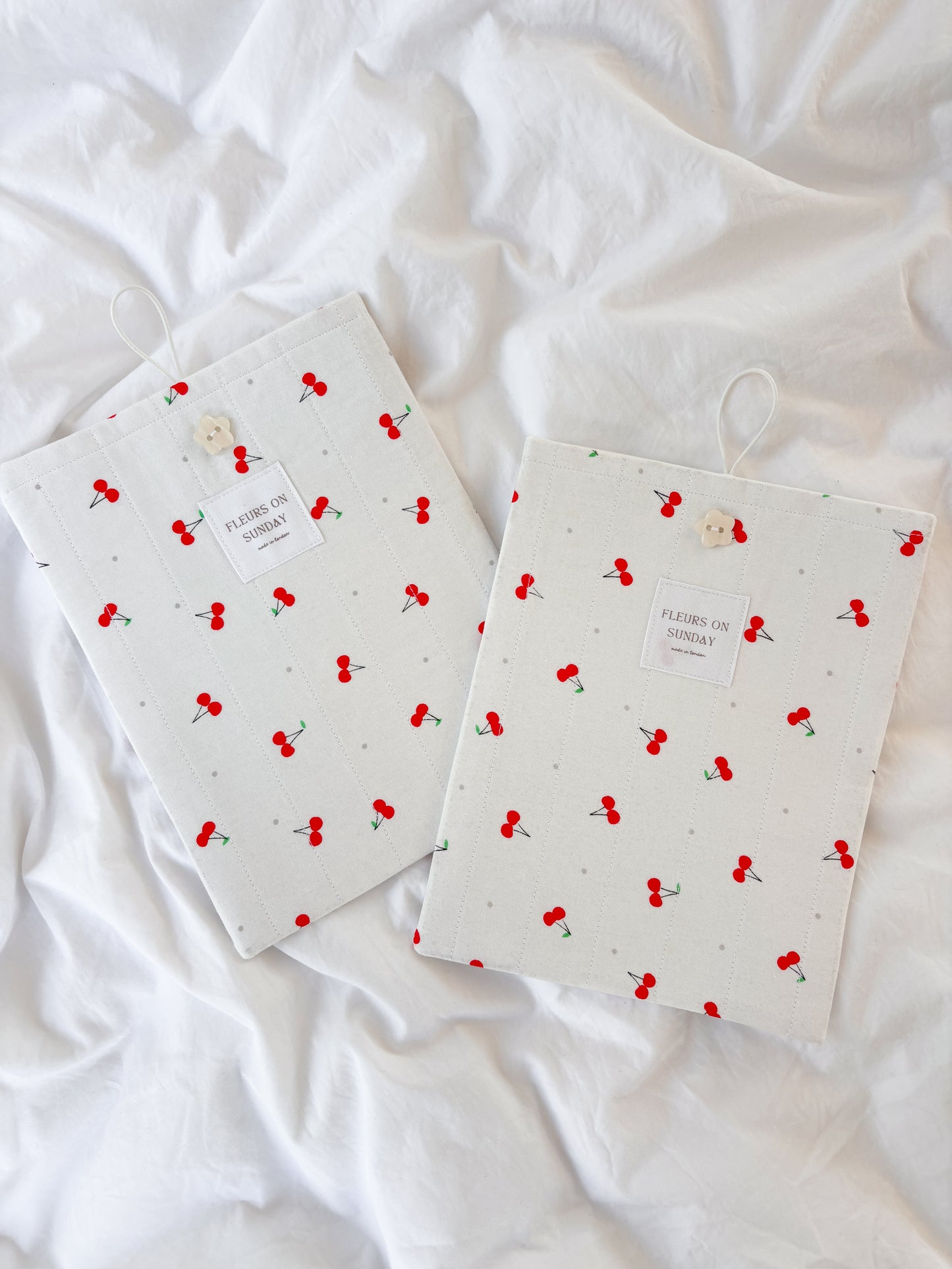 Cherries Book Sleeve | Cotton Book Sleeve - Imperfect Seconds