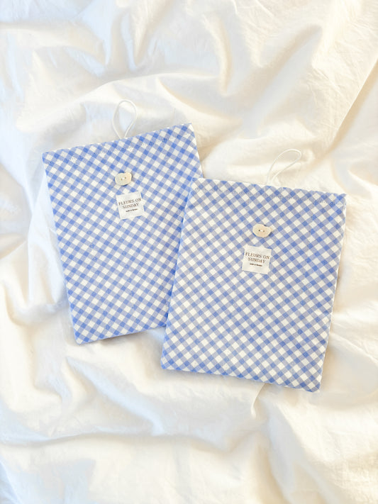 Sweet Blue Plaid E-reader Sleeve Pouch