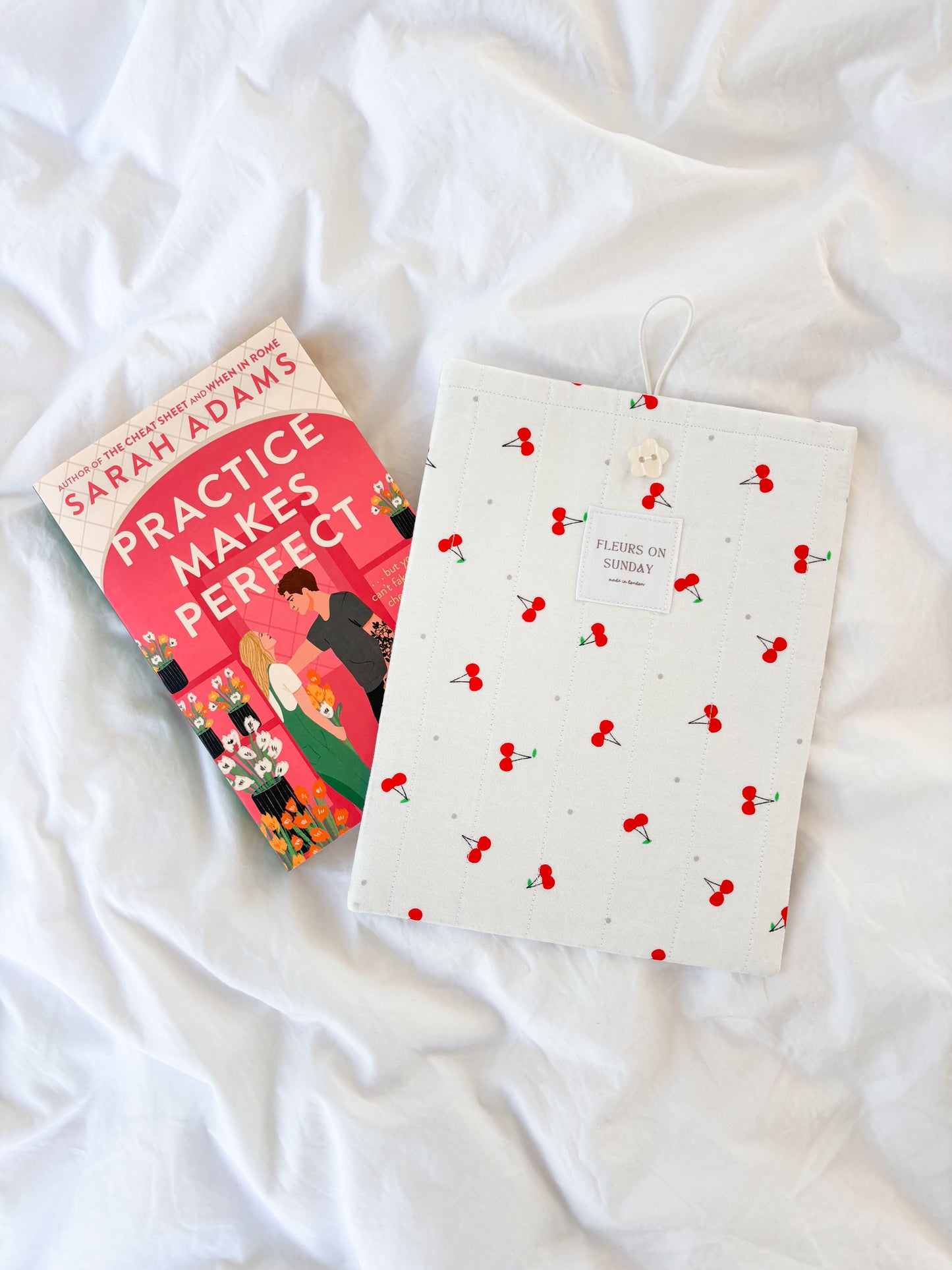 Cherries Book Sleeve | Cotton Book Sleeve - Imperfect Seconds