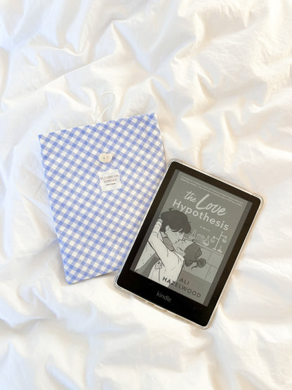 Sweet Blue Plaid E-reader Sleeve Pouch