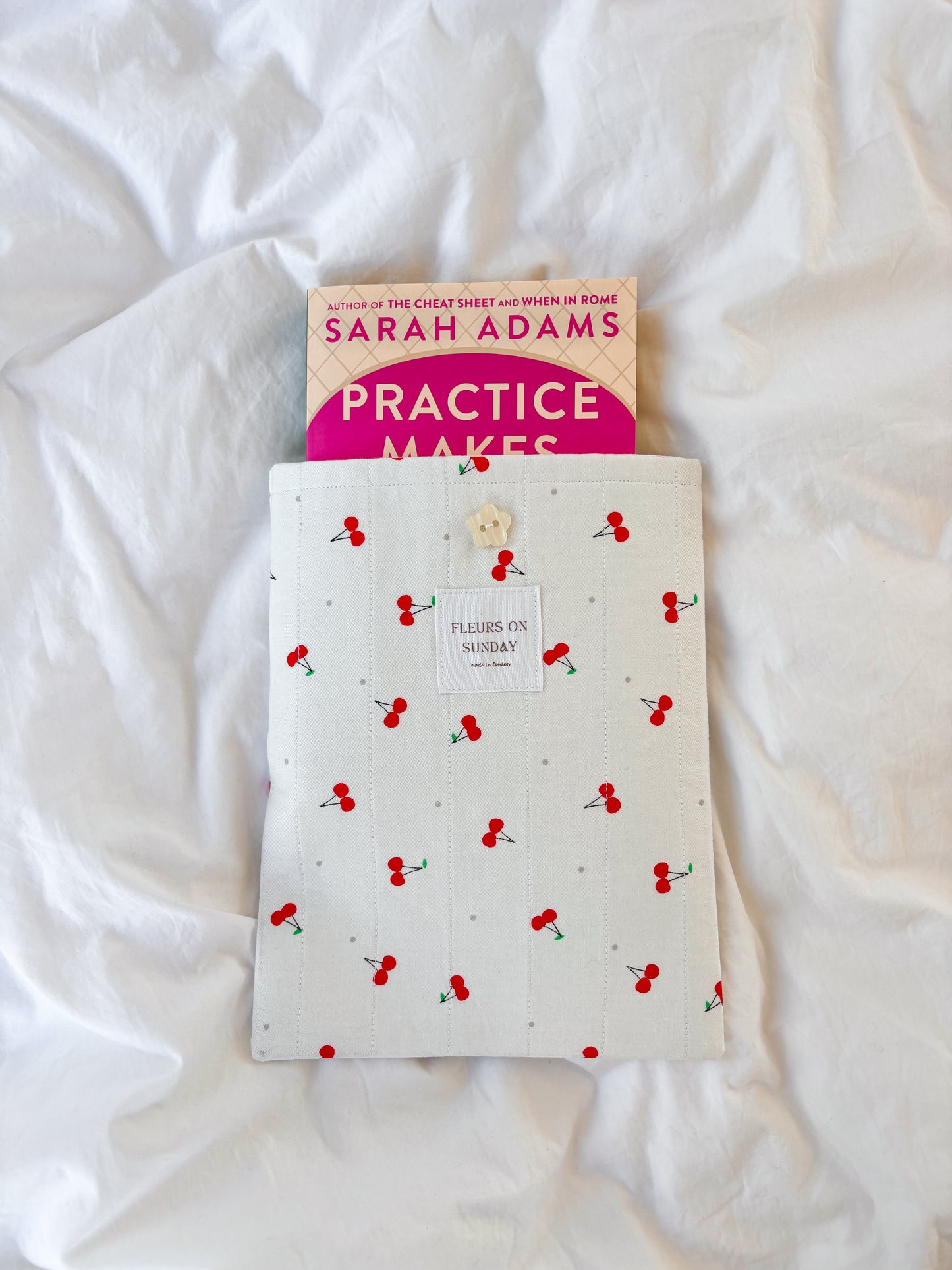 Cherries Book Sleeve | Cotton Book Sleeve - Imperfect Seconds