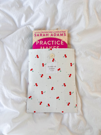 Cherries Book Sleeve | Cotton Book Sleeve - Imperfect Seconds