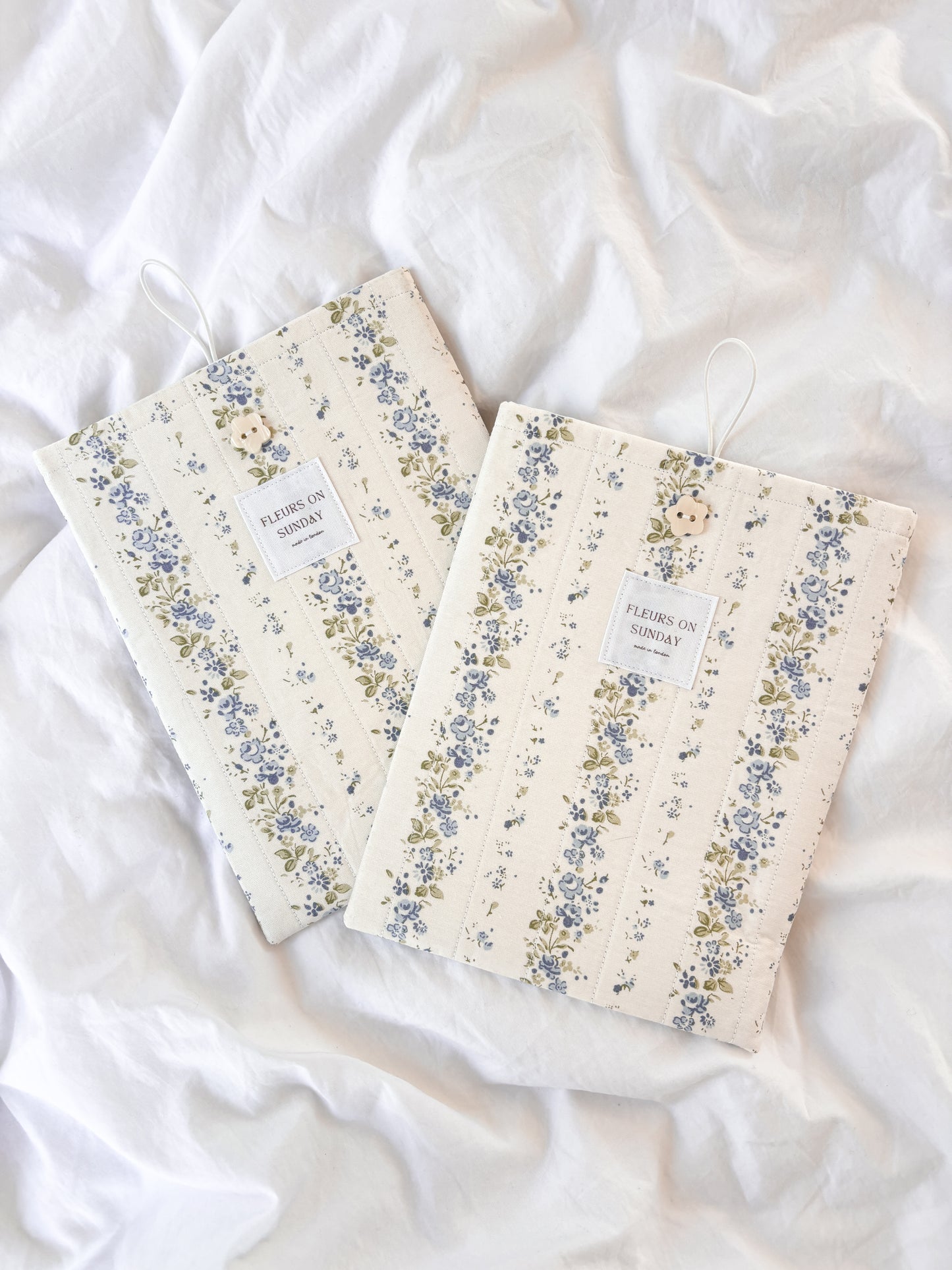 Blue Flowers Book Sleeve | Cotton Book Sleeve