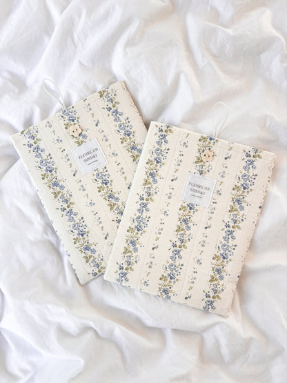 Blue Flowers Book Sleeve | Cotton Book Sleeve