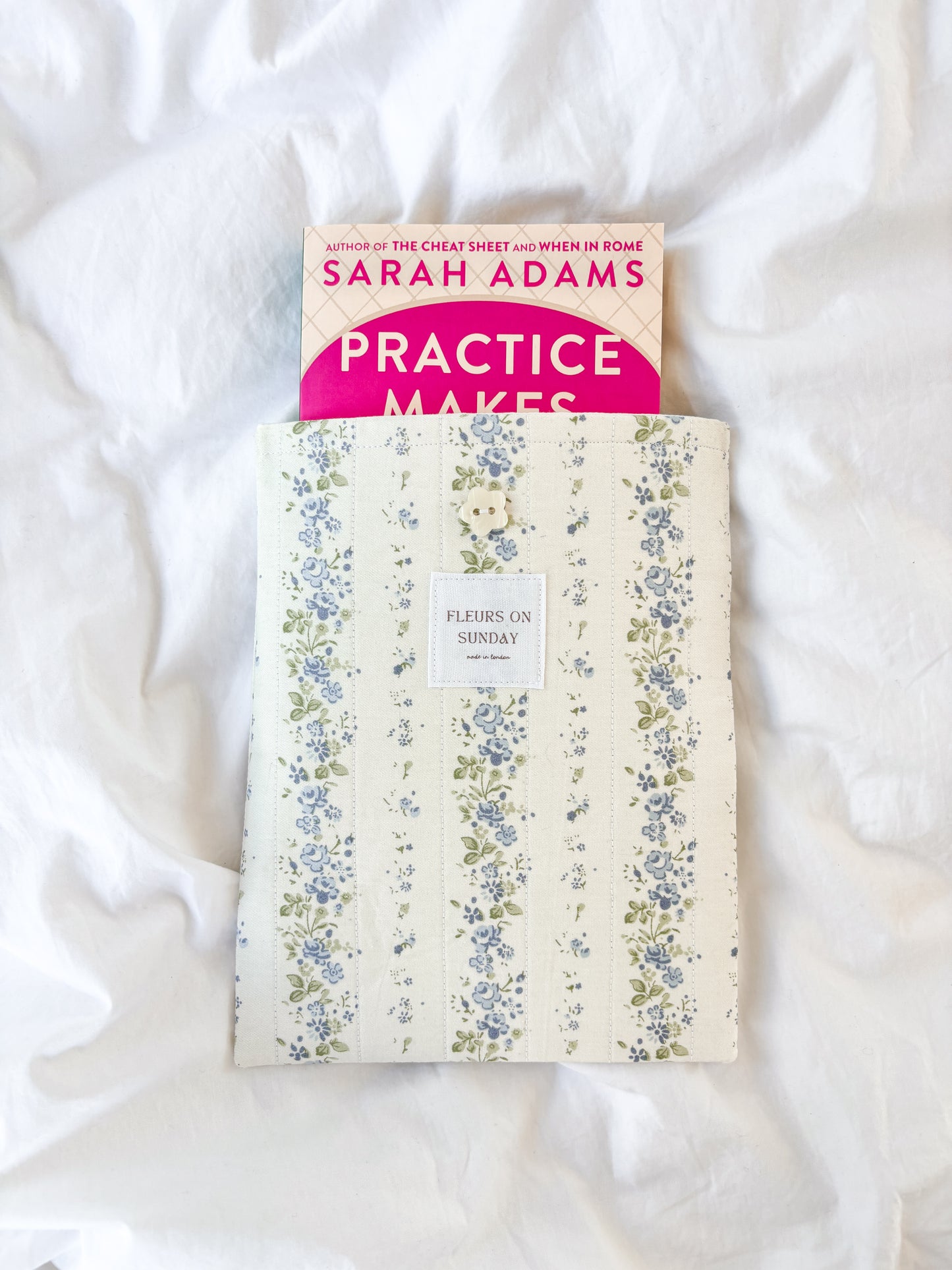 Blue Flowers Book Sleeve | Cotton Book Sleeve