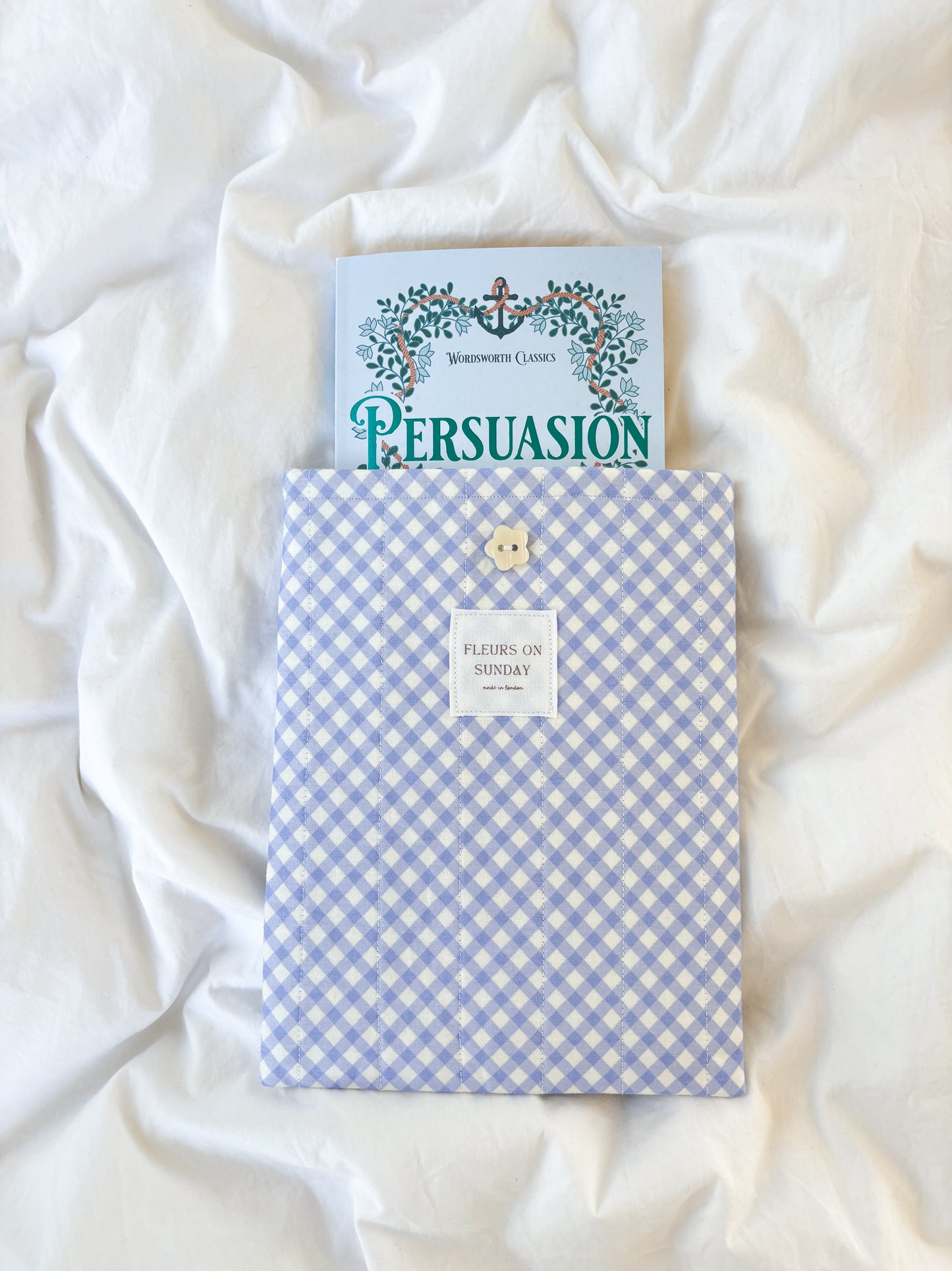Sweet Blue Plaid Book Sleeve