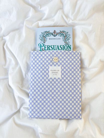 Sweet Blue Plaid Book Sleeve