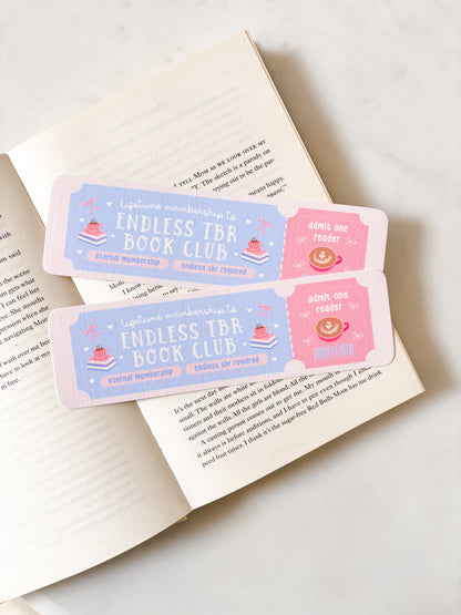Pastel Customised Personalised Book Club Name Bookmark