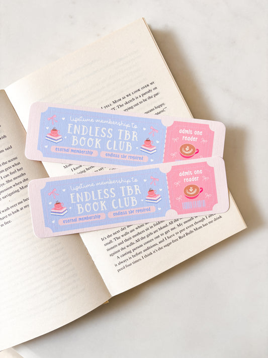 Pastel Customised Personalised Book Club Name Bookmark