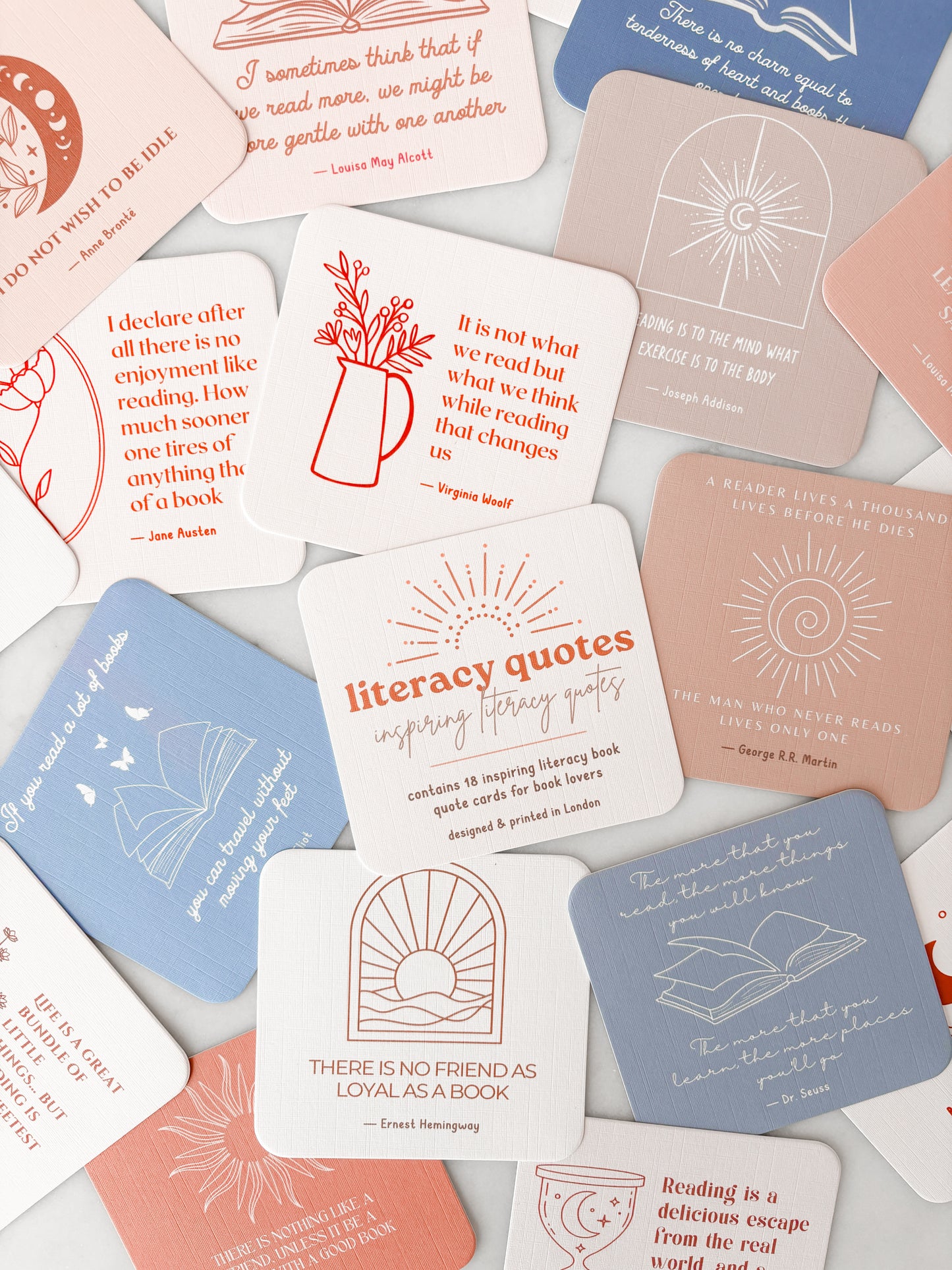 Inspiring Literacy Quotes Affirmation Cards