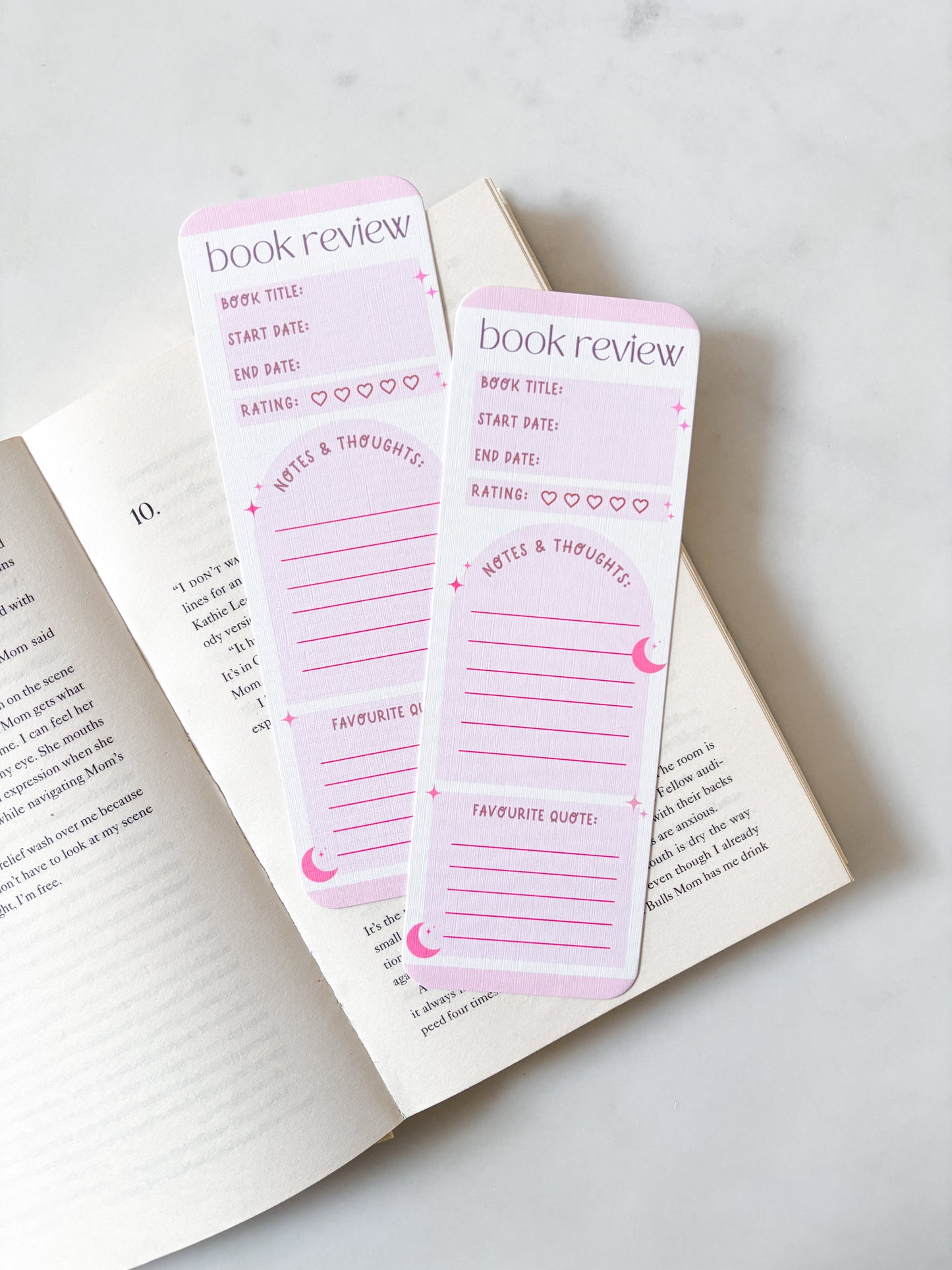 Pink Book Review Bookmark