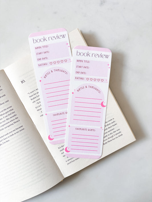 Pink Book Review Bookmark