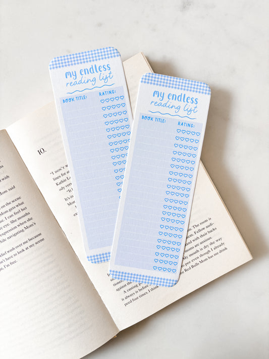 Endless Reading List Book Review Bookmark