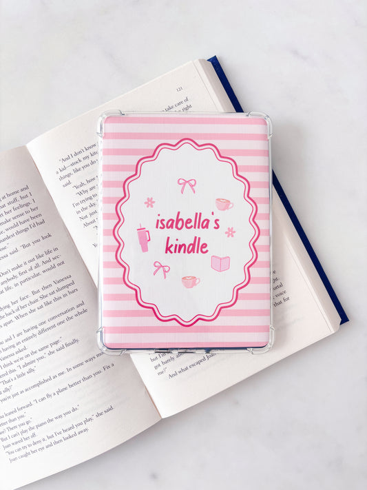 Cute Striped Personalised Name Kindle Insert | Ereader Insert