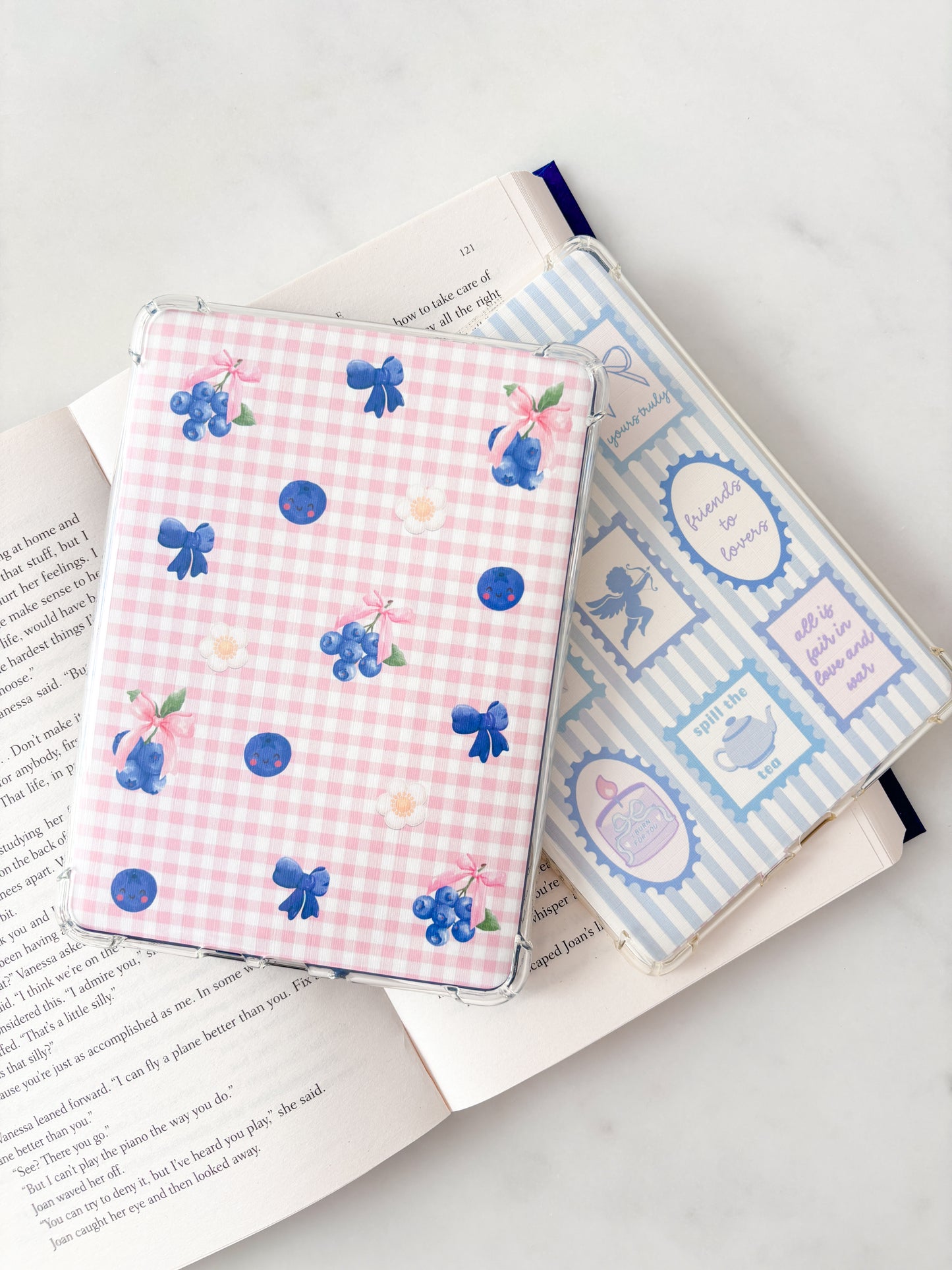 Blueberry Coquette Bows Kindle Insert | E-reader Insert