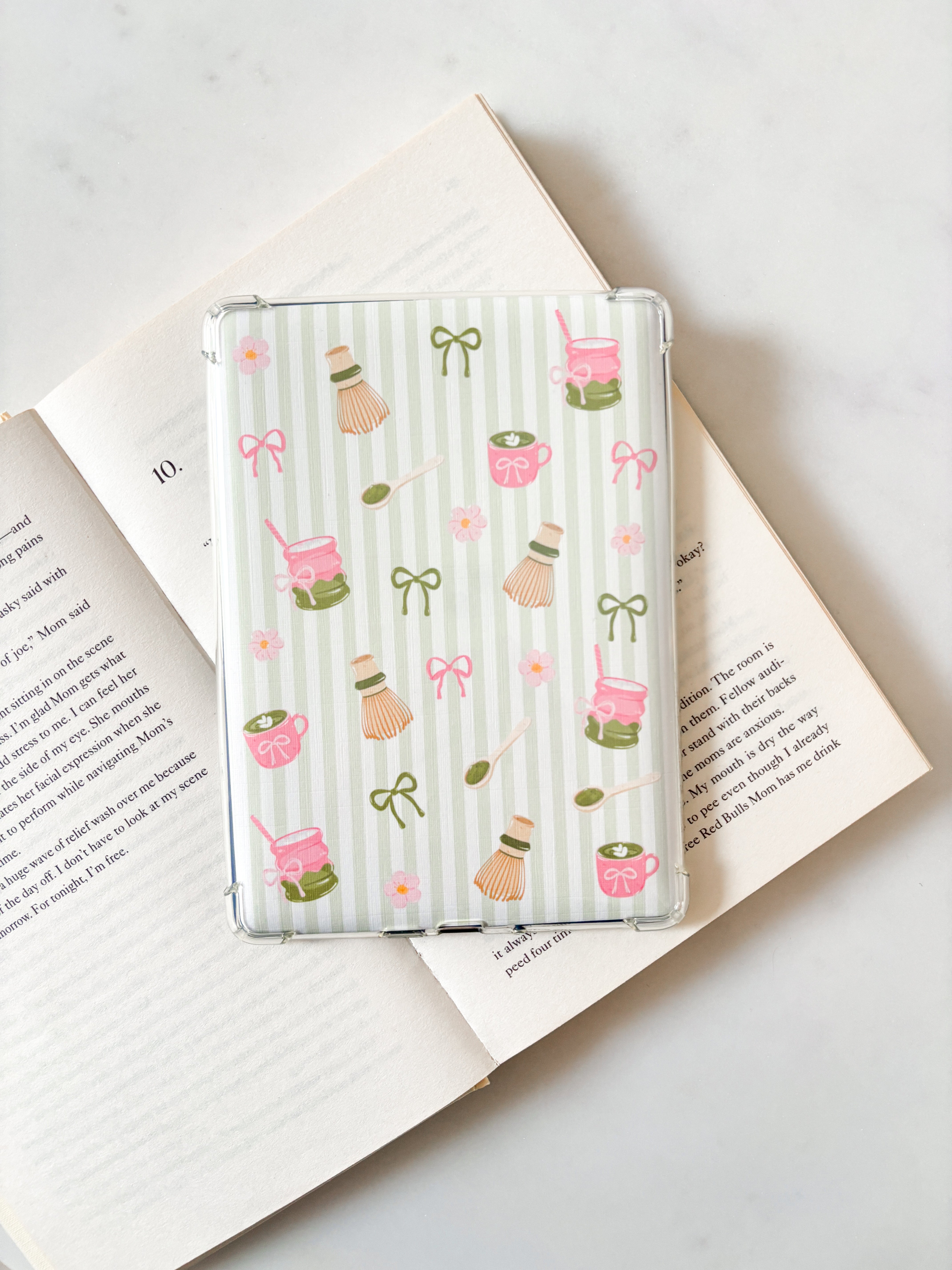 Coquette Matcha Girl Kindle Insert – Fleurs On Sunday