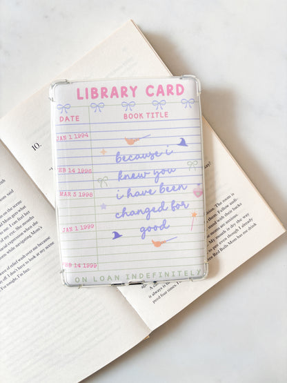 Library Card Kindle Insert | Changed For Good Quote
