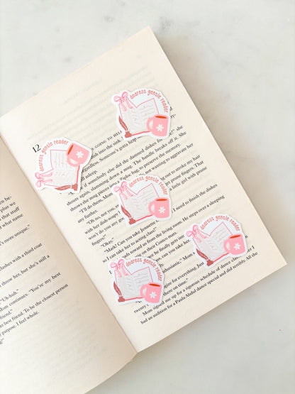 Dear Gentle Reader Book Sticker