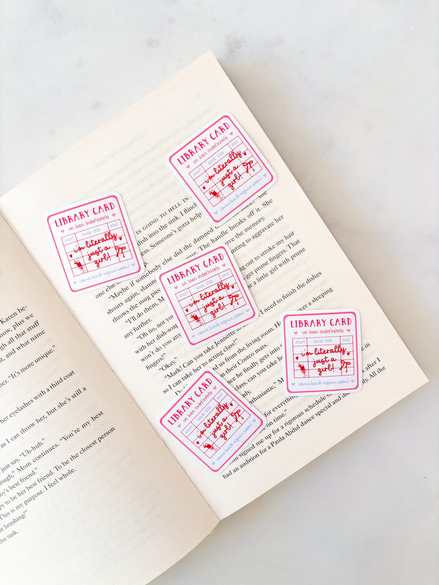 I'm Literally Just A Girl Library Card Sticker