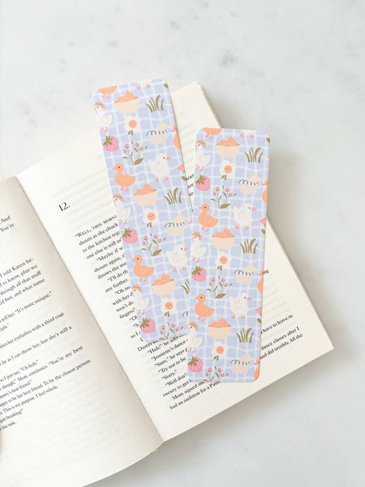 Sweet Cottagecore Farm Duck Pattern Bookmark