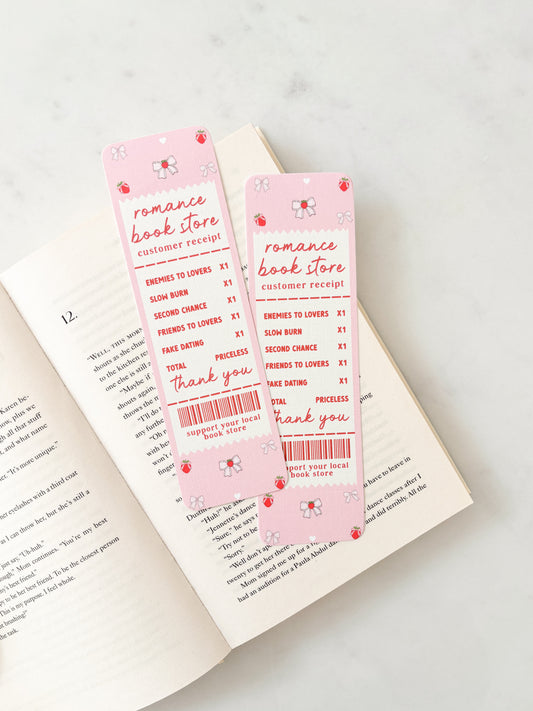 Romance Book Store Receipt Bookmark