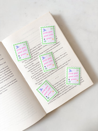 Pink Goes Good With Green Stamp Sticker