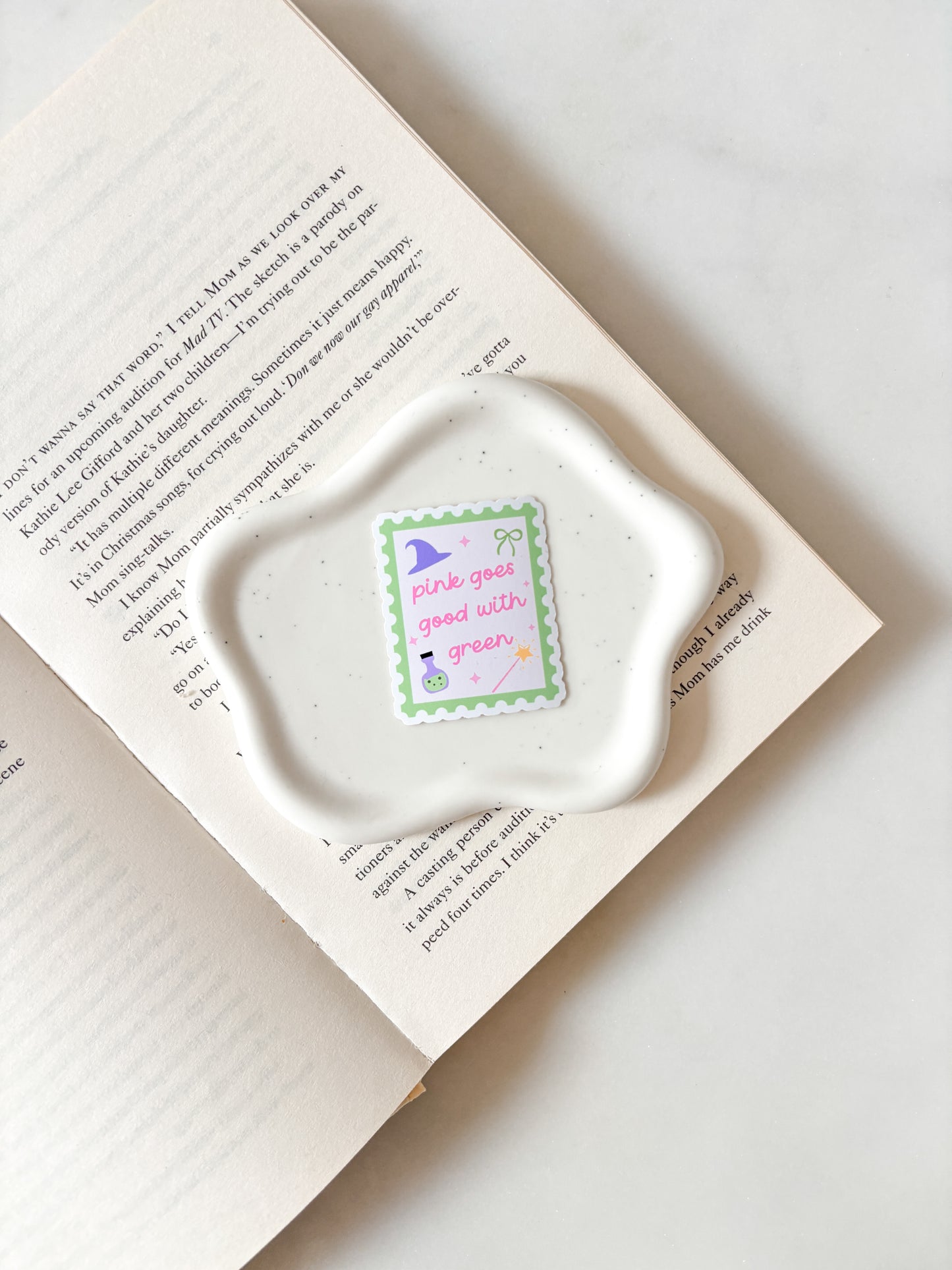 Pink Goes Good With Green Stamp Sticker