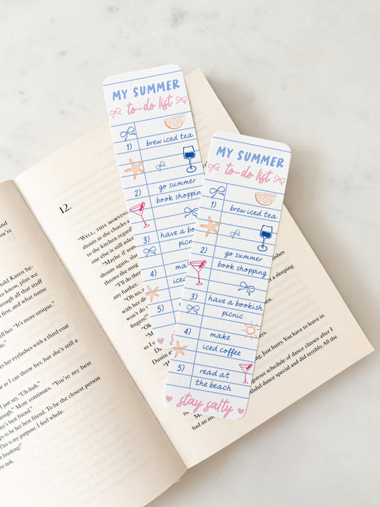 My Summer To-Do List Bookmark