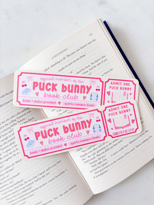 Puck Bunny Book Club Ticket Bookmark