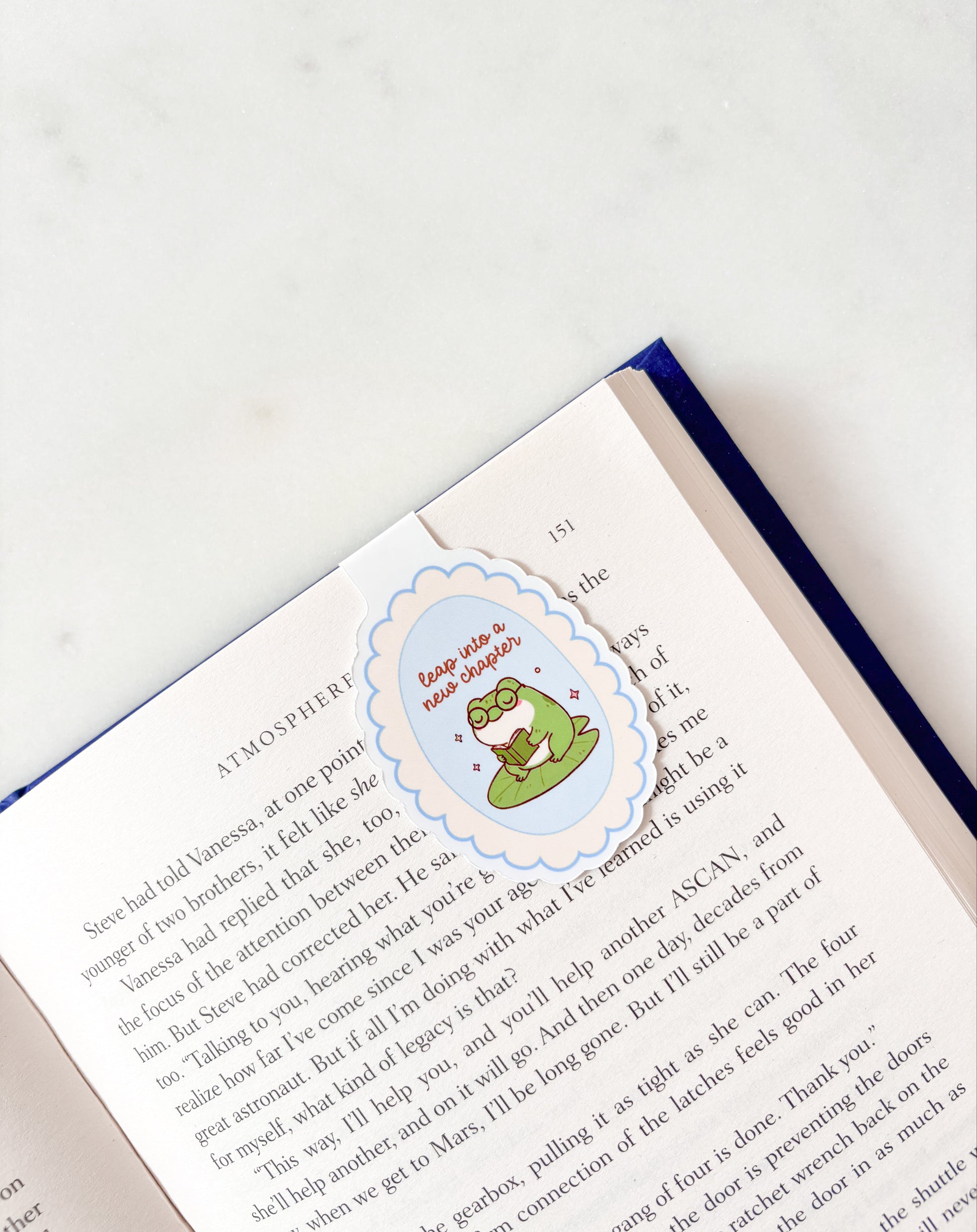 frog bookmark reading