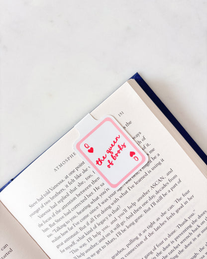 Queen Of Books Playing Card Bookmark