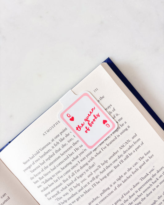 Queen Of Books Playing Card Magnetic Bookmark