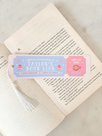 Pastel Customised Personalised Book Club Name Bookmark