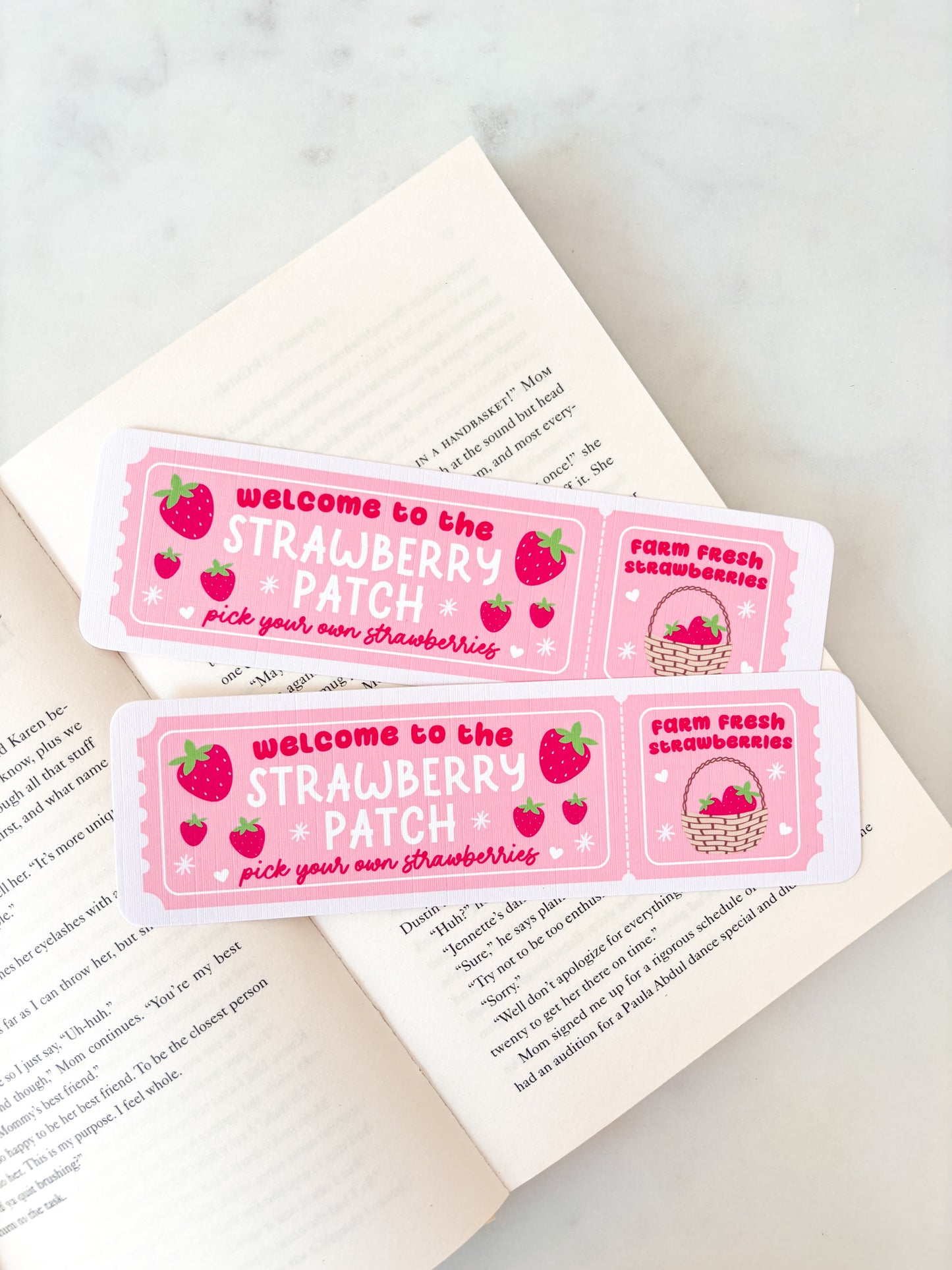 Strawberry Patch Ticket Bookmark