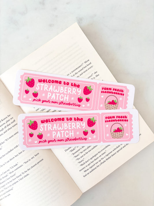 Strawberry Patch Ticket Bookmark