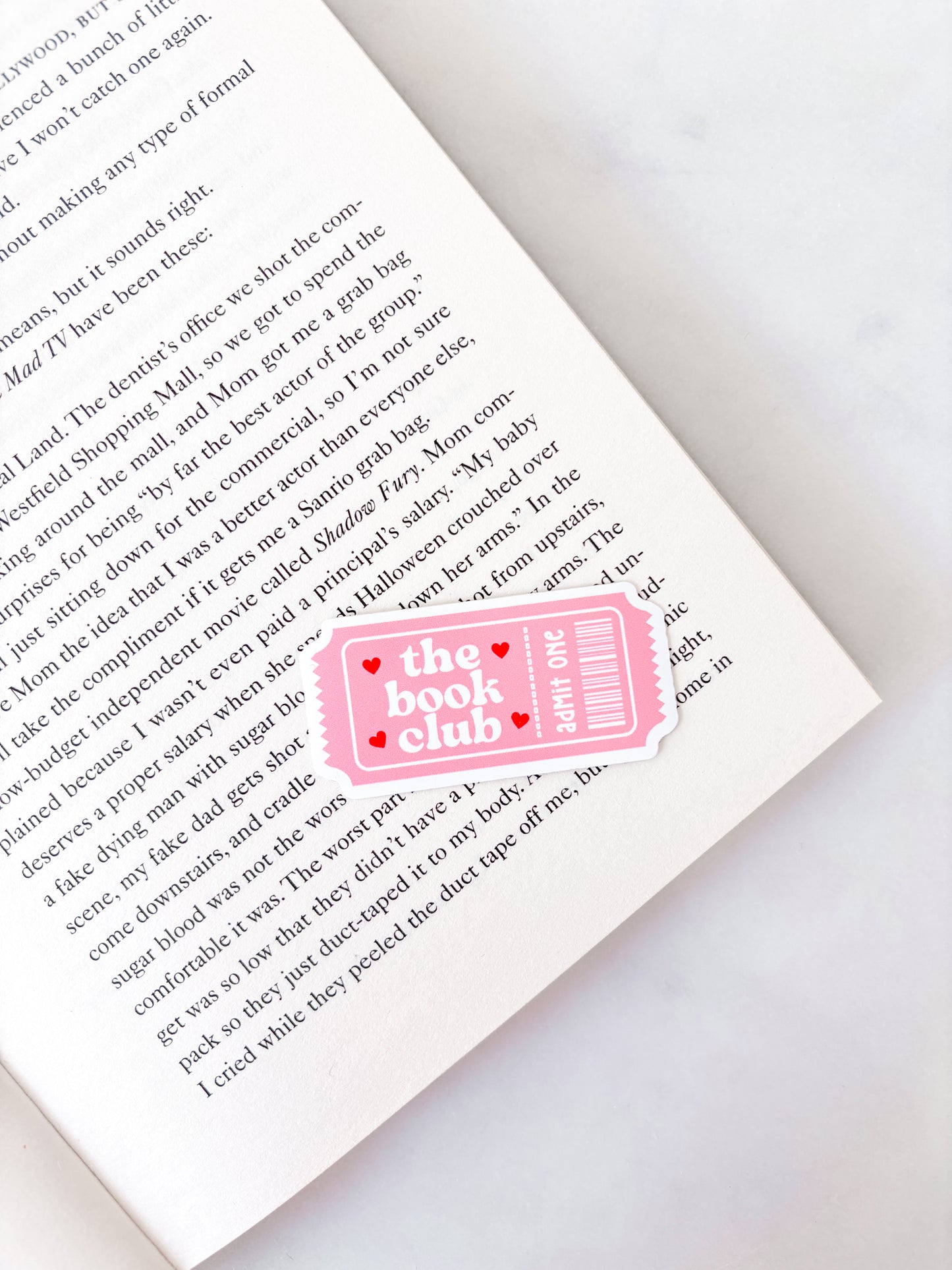 The Book Club Ticket Sticker