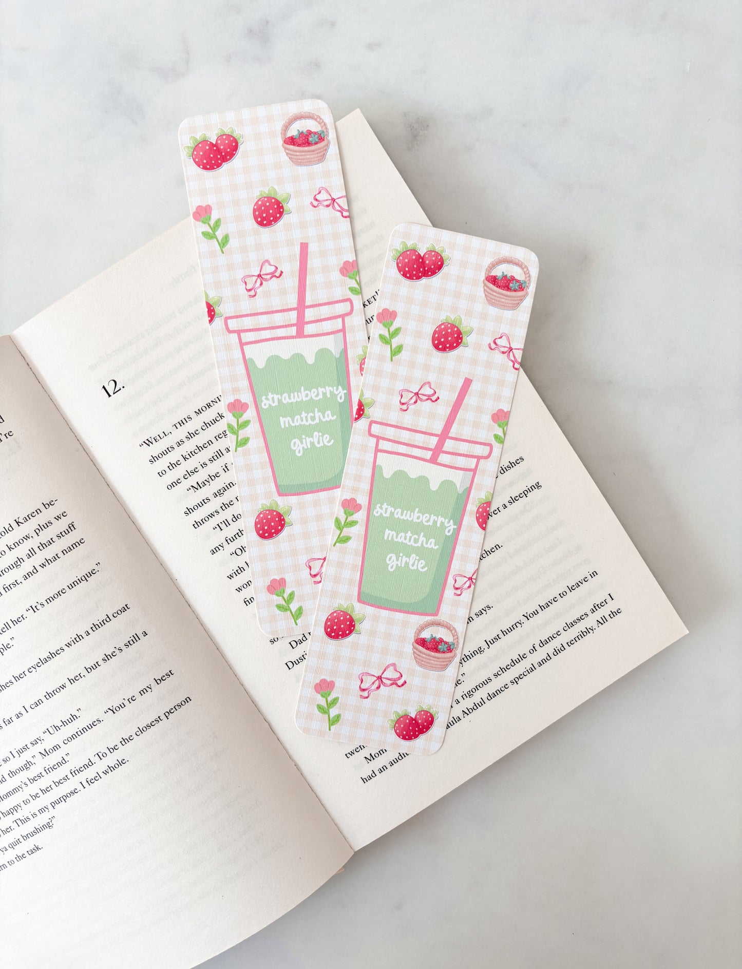 Strawberry Matcha Girlie Bookmark