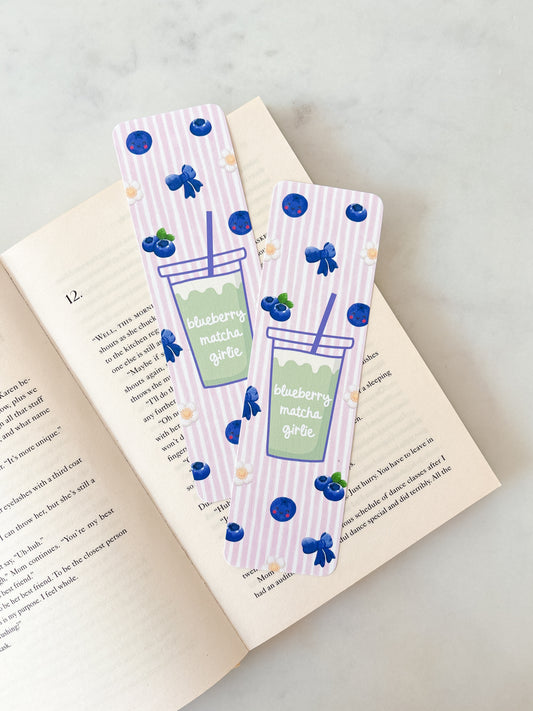 Blueberry matcha drink bookmark
