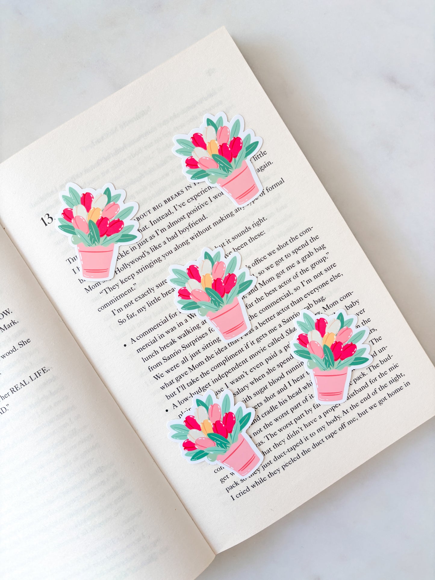 Cute Tulip Pots Vinyl Sticker