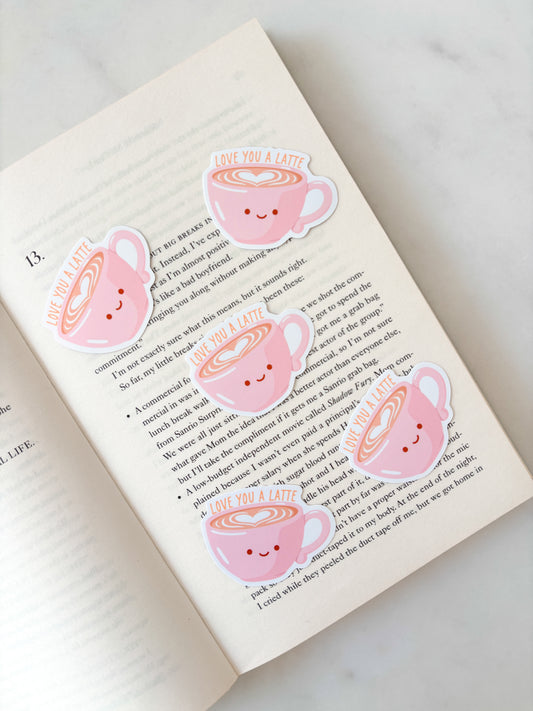 Love You A Latte Coffee Sticker